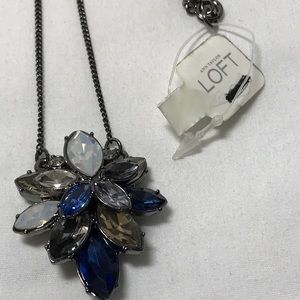 Loft pendant necklace/ blue and opalescent NWT